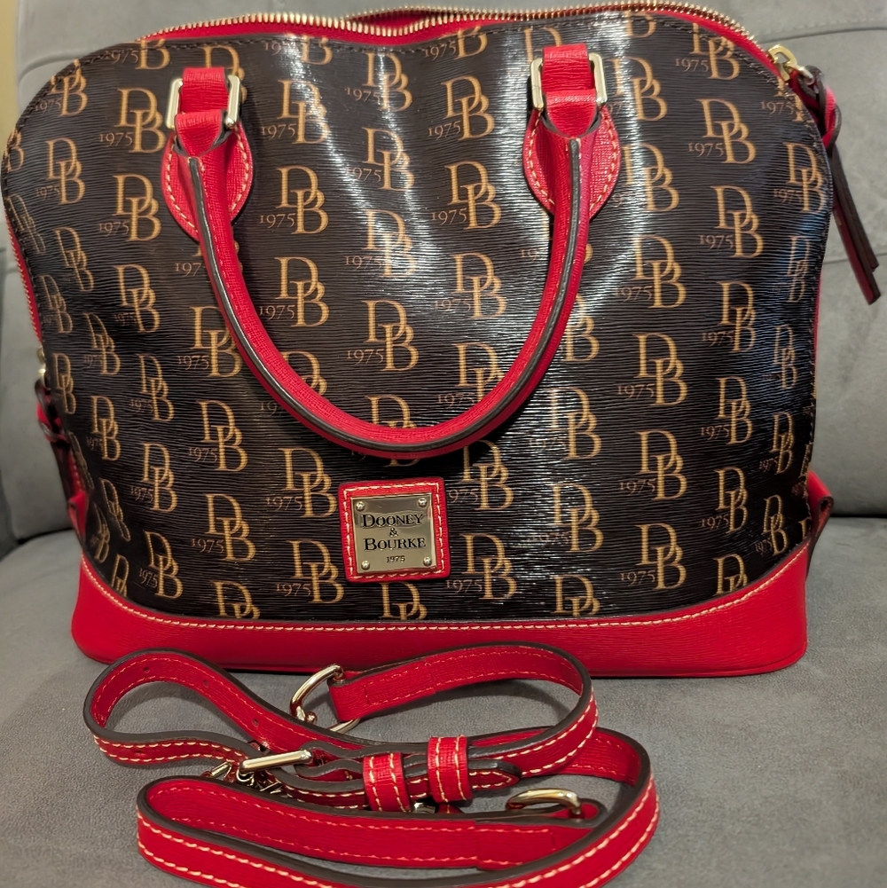Dooney & Bourke Brown and Red Satchel